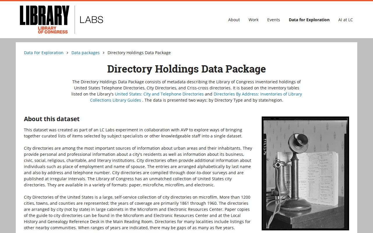 Kenner city directory Library of Congress metadata search
