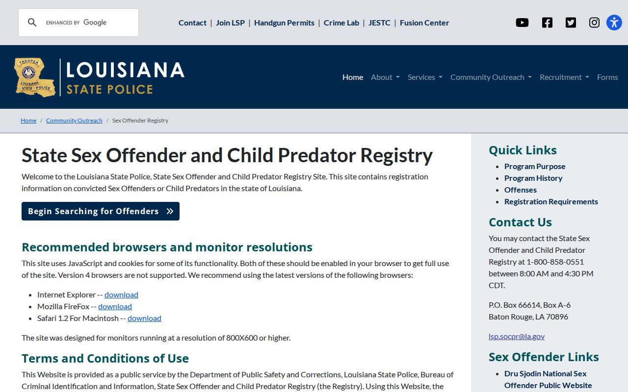 Kenner neighbors privacy limits on the Louisiana registry notice