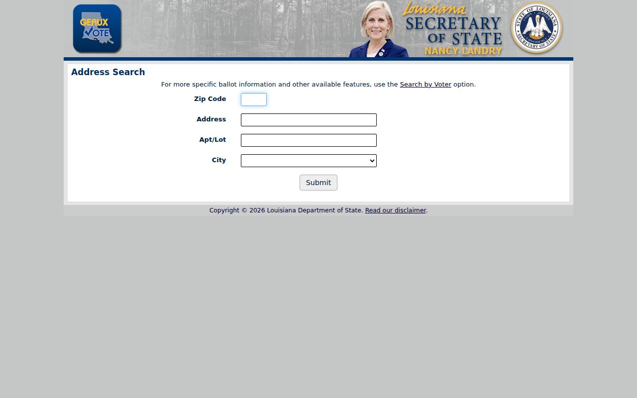 Kenner resident lookup using the Louisiana voter address search